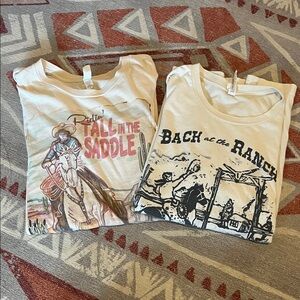 Bella Canvas Short Sleeve Tees - Cream and White